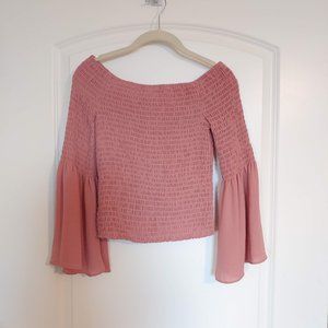 Express Bell-Sleeve Midriff Blouse